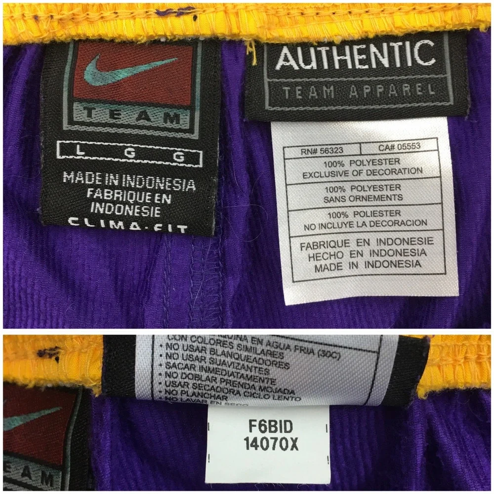 VINTAGE Nike Y2K LSU Tigers‎ Purple Clima-FIT Track Pants Mens Large Windbreaker